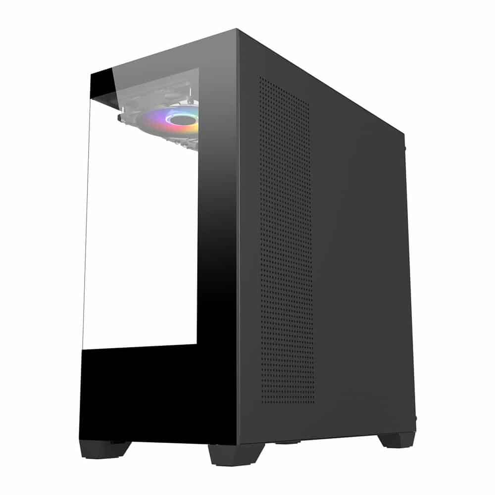 (image for) CiT Sense Black Mid Tower Tempered Glass PC Gaming Case